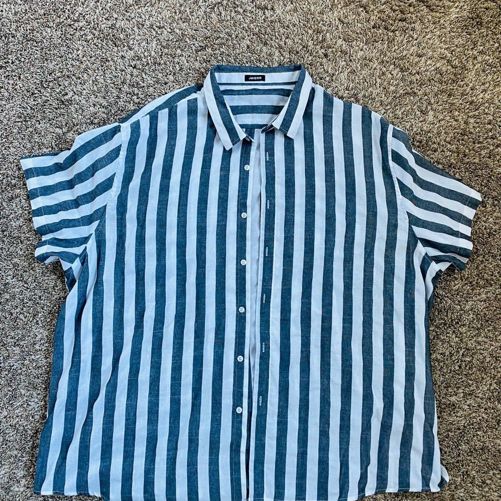 Striped gray and White Men's Shirt
